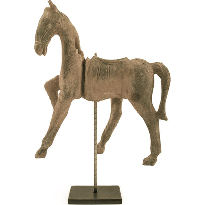 Resin Horse on Stand by Zentique in resin, metal. Made from resin, metal in a traditional style.