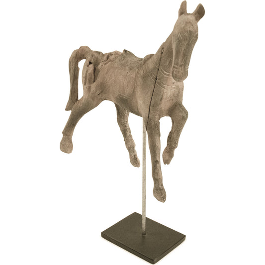 Resin Horse on Stand by Zentique in resin, metal. Made from resin, metal in a traditional style.