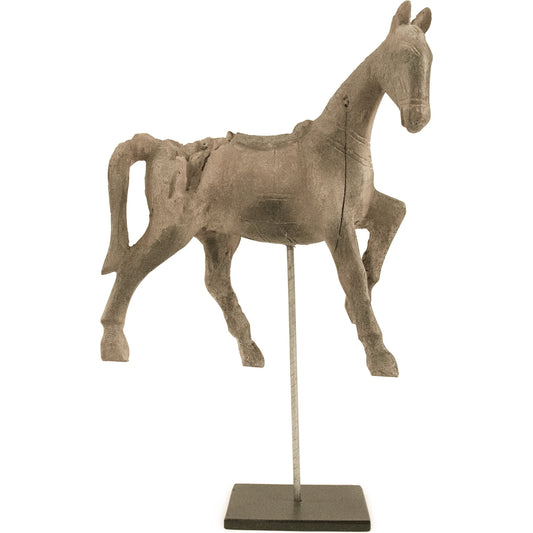 Resin Horse on Stand by Zentique in resin, metal. Made from resin, metal in a traditional style.
