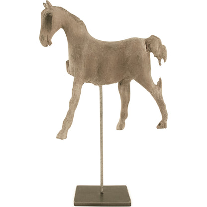 Resin Horse on Stand by Zentique in resin, metal. Made from resin, metal in a traditional style.