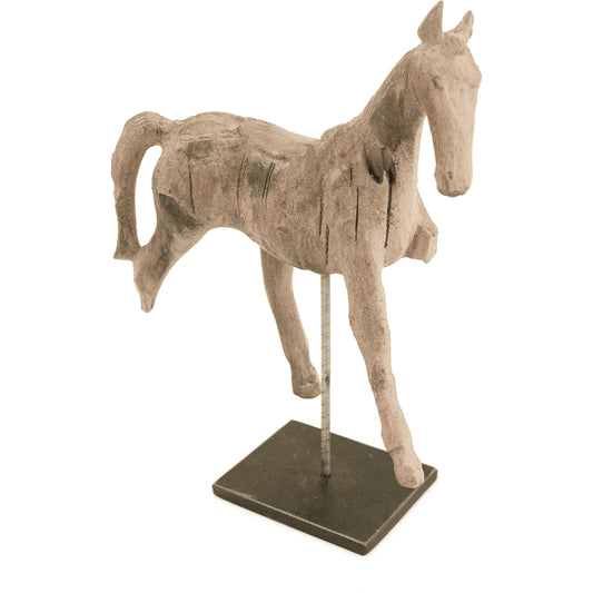 Resin Horse on Stand by Zentique in resin, metal. Made from resin, metal in a traditional style.