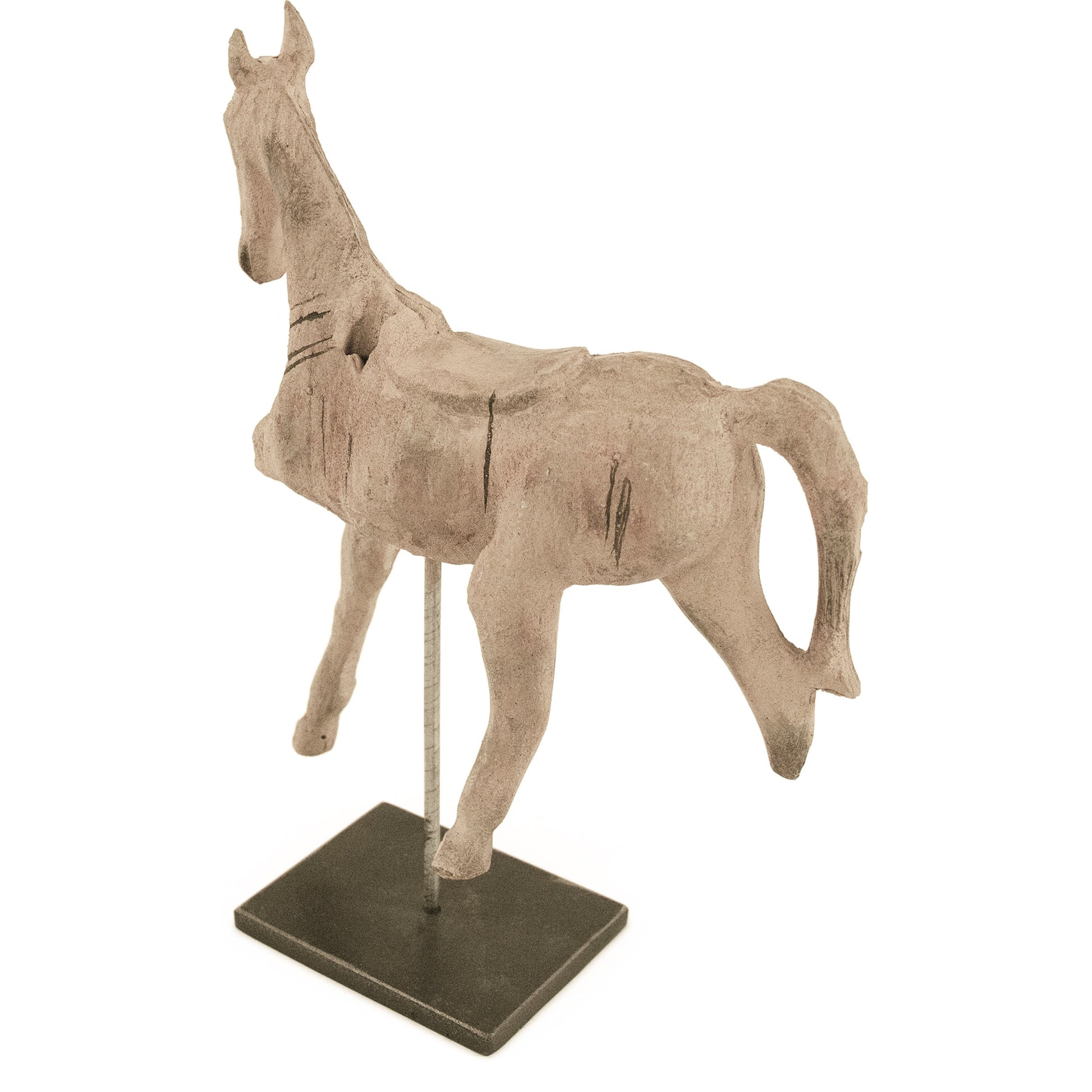 Resin Horse on Stand by Zentique in resin, metal. Made from resin, metal in a traditional style.