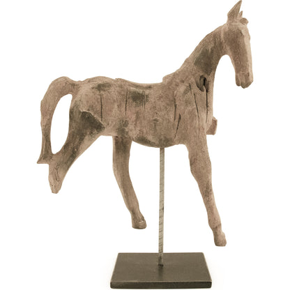 Resin Horse on Stand by Zentique in resin, metal. Made from resin, metal in a traditional style.