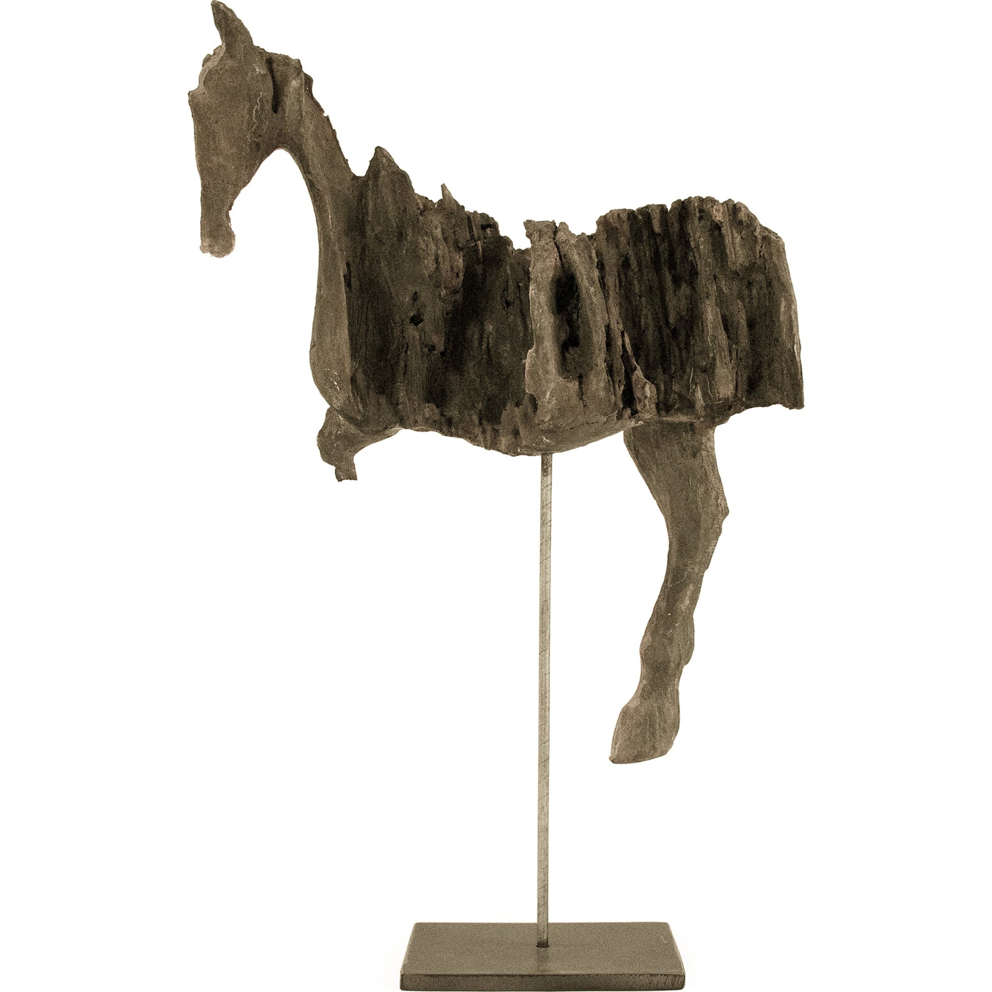 Resin Horse on Stand by Zentique in resin, metal. Made from resin, metal in a traditional style.
