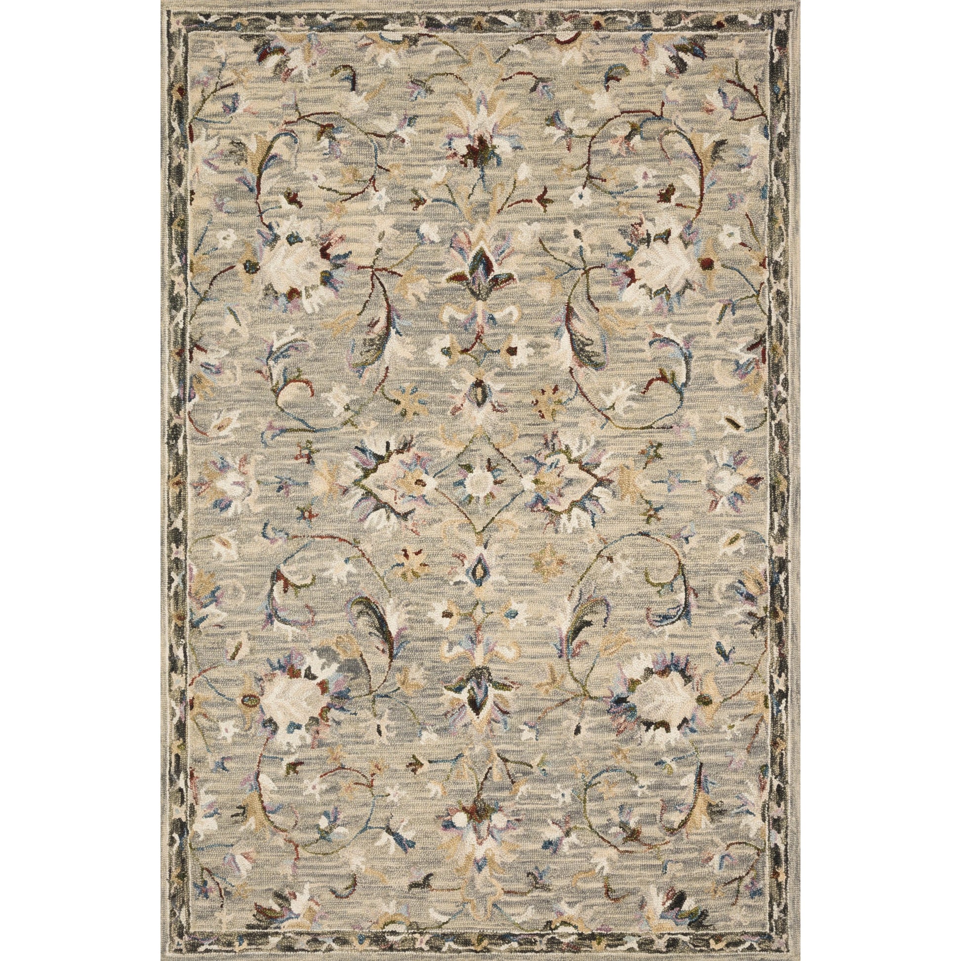 Beatty BEA-03 Rug by Loloi in gray, multi. Made from 100% wool in a traditional style.