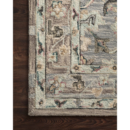 Beatty BEA-04 Rug by Loloi in light blue, multi. Made from 100% wool in a traditional style.