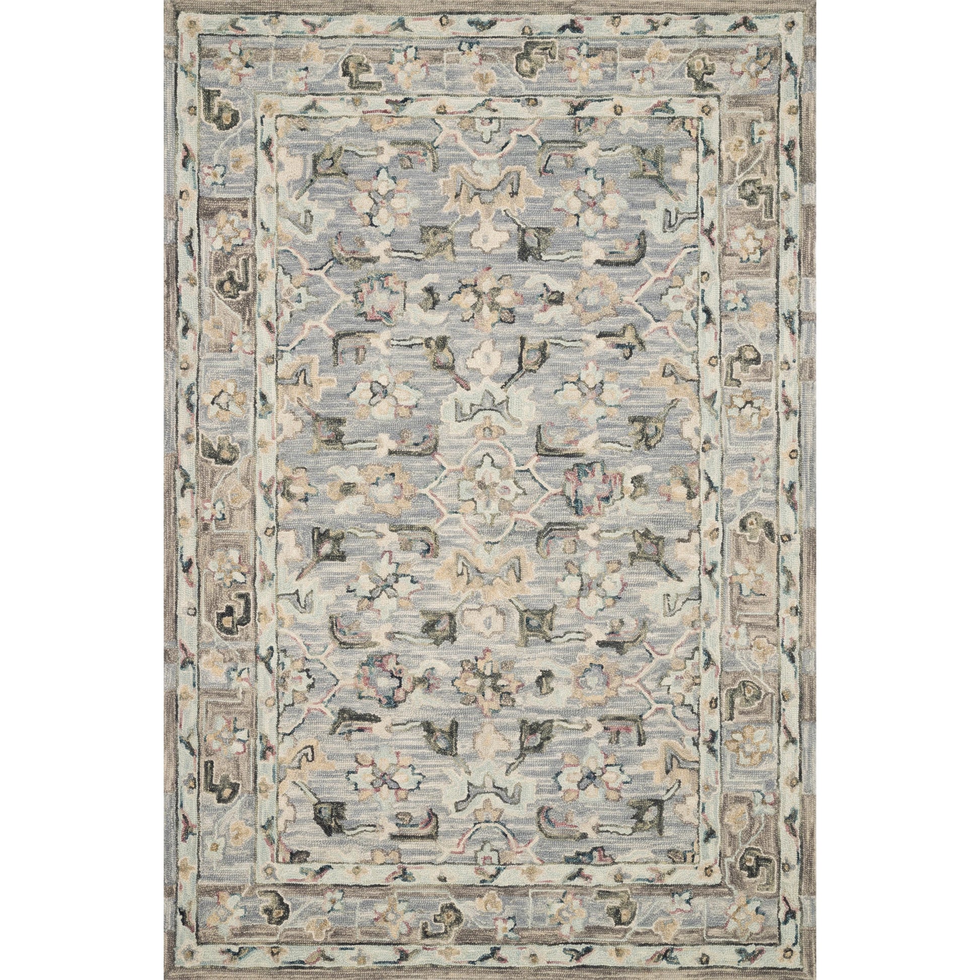 Beatty BEA-04 Rug by Loloi in light blue, multi. Made from 100% wool in a traditional style.