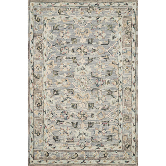 Beatty BEA-04 Rug by Loloi II in light blue, multi. Made from 100% wool in a traditional style.