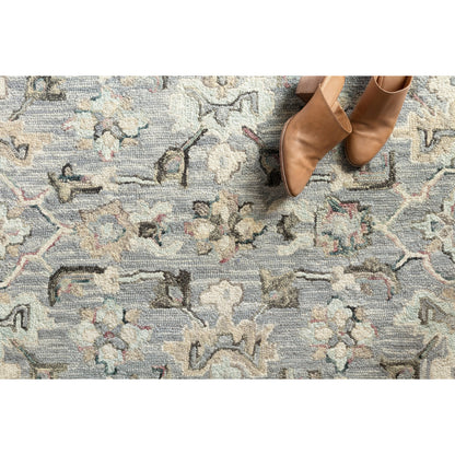 Beatty BEA-04 Rug by Loloi in light blue, multi. Made from 100% wool in a traditional style.
