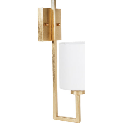 Beckham Sconce by Worlds Away in gold and gold. Made from metal, linen in a transitional style.