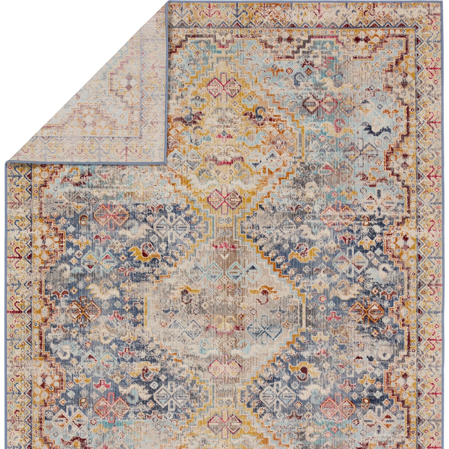 003 SI-1973353,SI-1973354,SI-1973355,SI-1973356,SI-1973357,SI-1973358 | Closeup | Bequest BEQ01 Rug by Jaipur Living in blue, mulitcolor. Made from 100% polypropylene in a unique style.