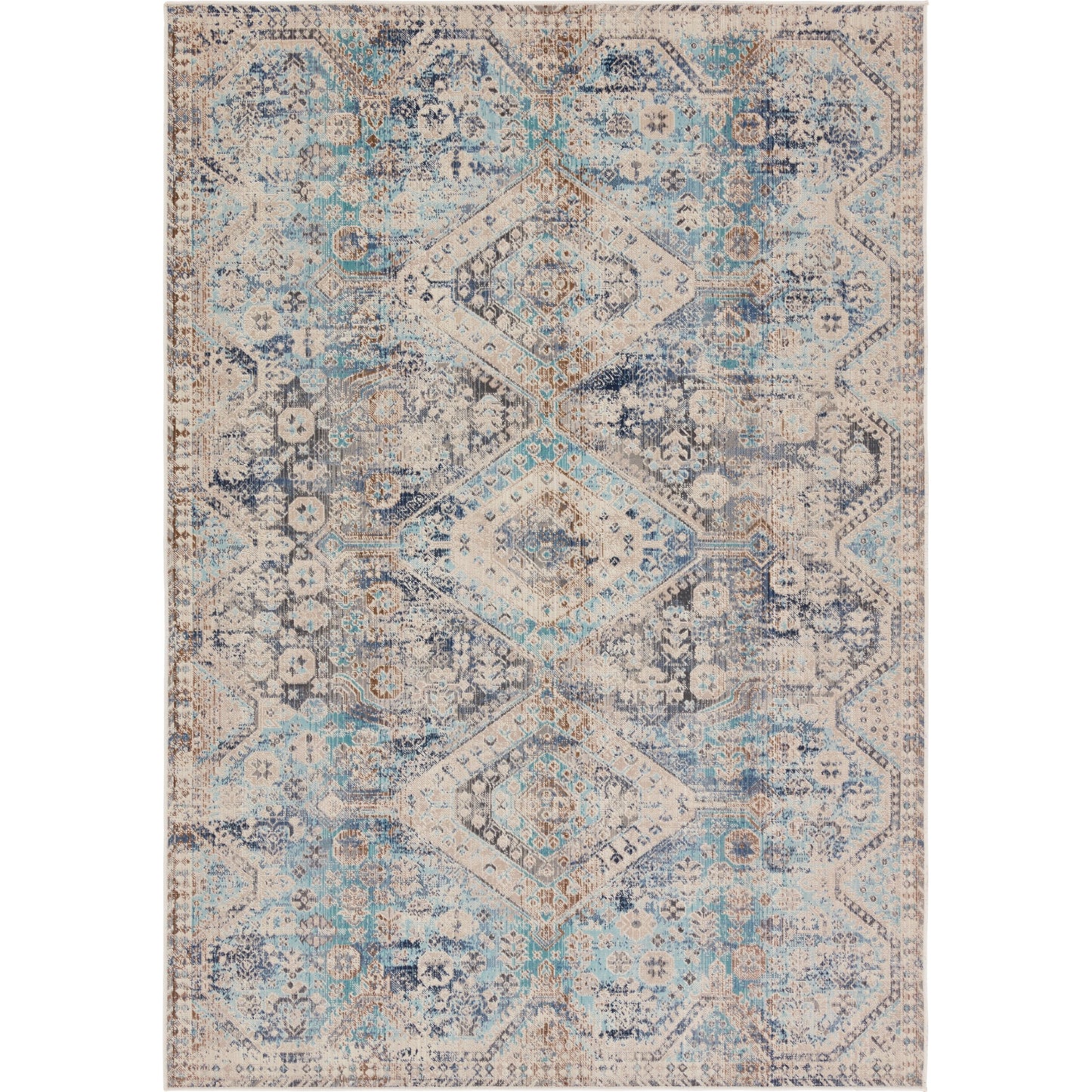 001 SI-1973365,SI-1973366,SI-1973367,SI-1973368,SI-1973369,SI-1973370 | Primary Silo | Bequest BEQ03 Rug by Jaipur Living in blue, gray. Made from 100% polypropylene in a unique style.