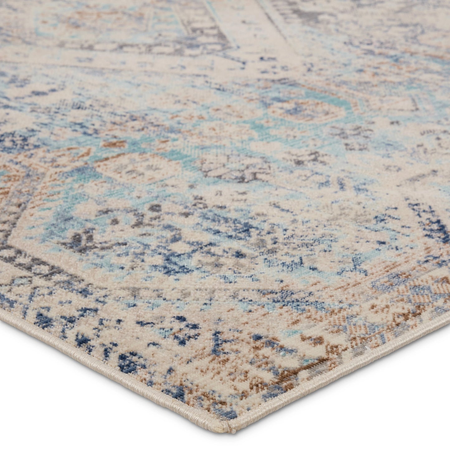 002 SI-1973365,SI-1973366,SI-1973367,SI-1973368,SI-1973369,SI-1973370 | Closeup | Bequest BEQ03 Rug by Jaipur Living in blue, gray. Made from 100% polypropylene in a unique style.