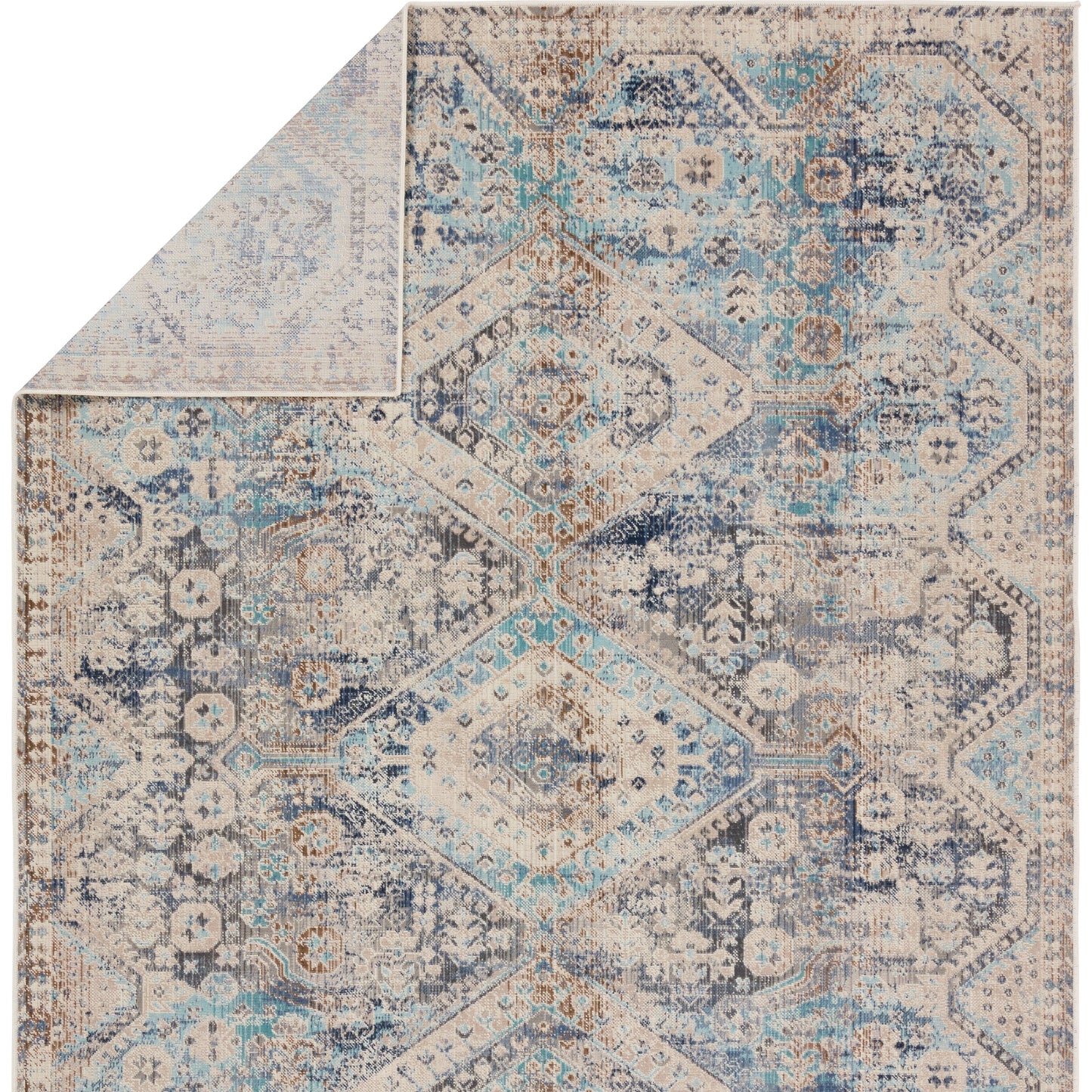 003 SI-1973365,SI-1973366,SI-1973367,SI-1973368,SI-1973369,SI-1973370 | Closeup | Bequest BEQ03 Rug by Jaipur Living in blue, gray. Made from 100% polypropylene in a unique style.