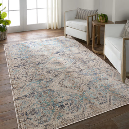 Bequest BEQ03 Rug by Jaipur Living in blue, gray. Made from 100% polypropylene in a unique style.