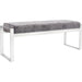 Luxe Ottoman by Pasargad Home in chrome. Made from unique in a modern style.