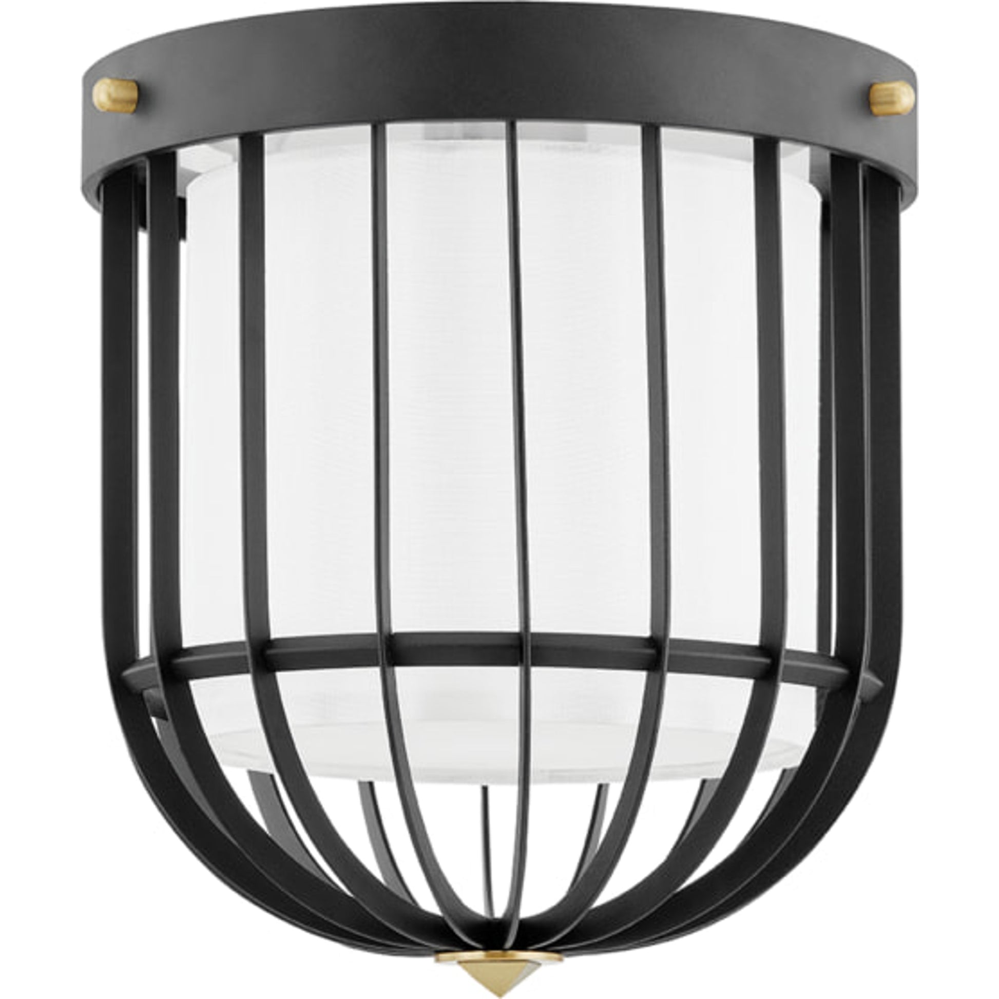 Landon Flush Mount by Hudson Valley in polished nickel, black. Made from steel in a modern style.