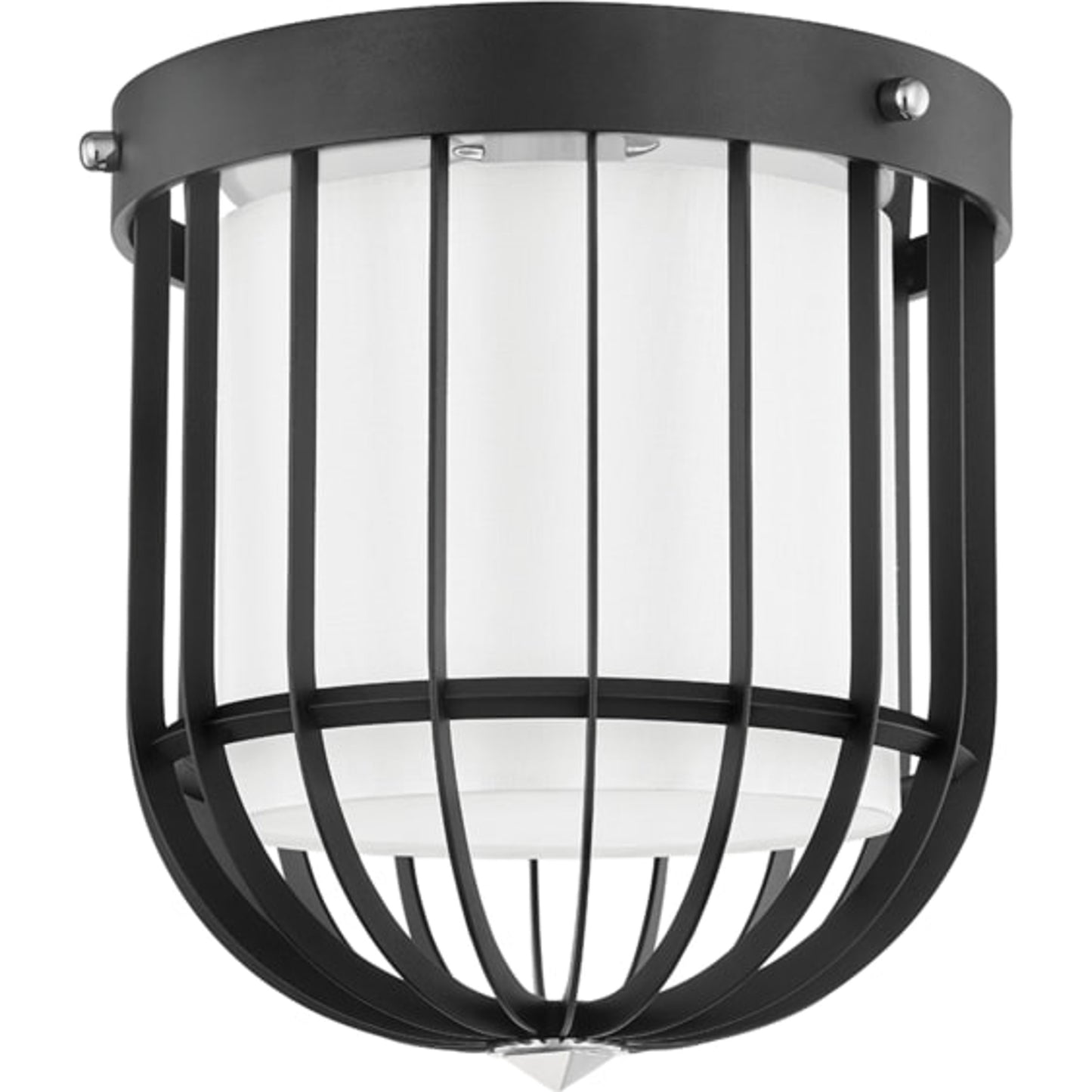 001 SR-860302 | Primary Silo | Landon Flush Mount by Hudson Valley in polished nickel, black. Made from steel in a modern style.