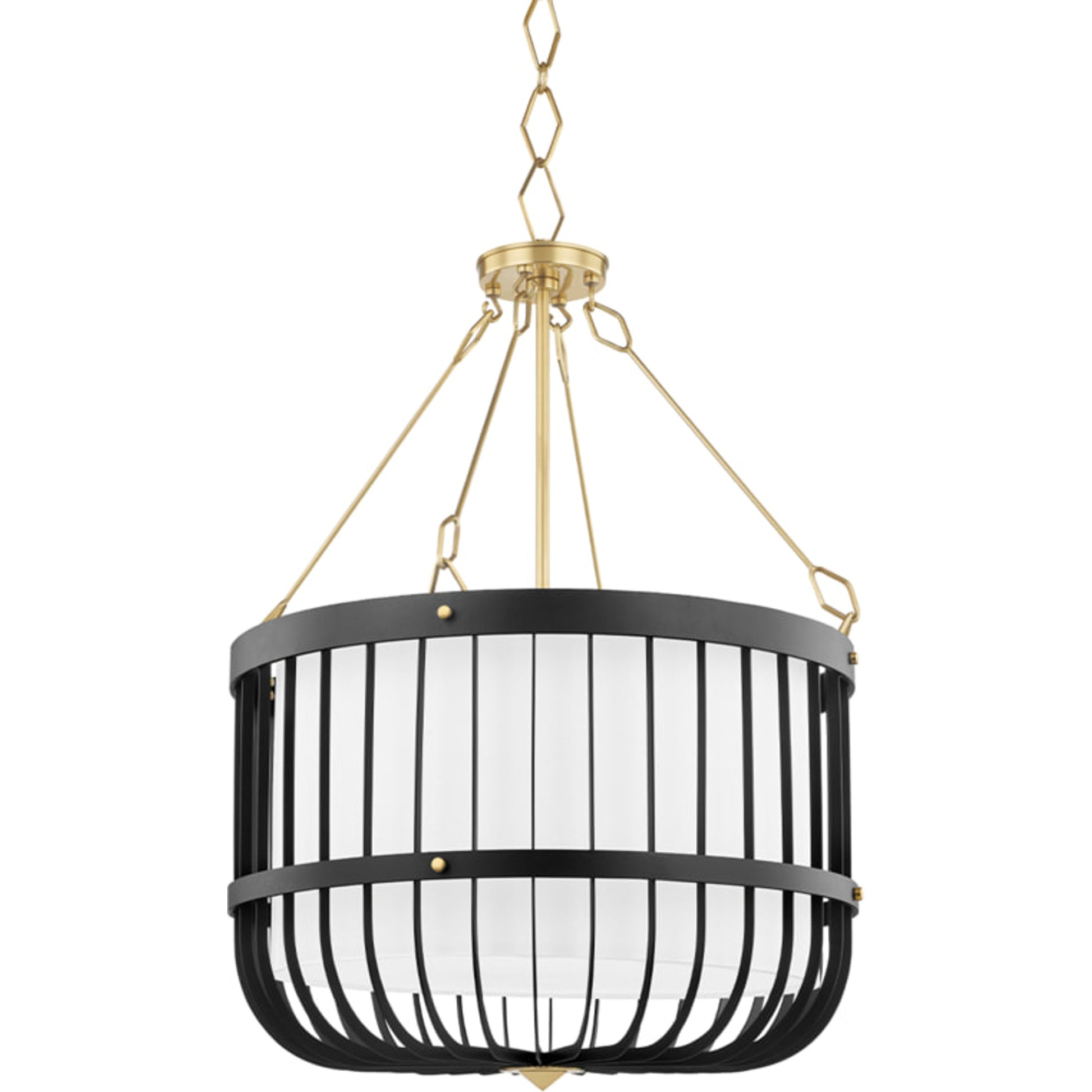Landon Pendant by Hudson Valley in polished nickel, black. Made from steel in a modern style.