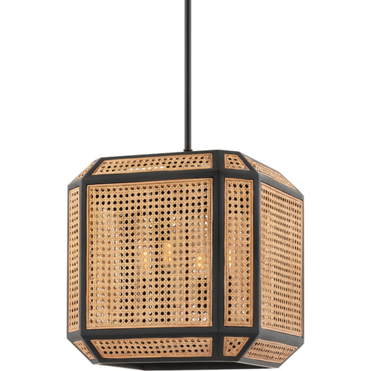Georgia Pendant by Hudson Valley in old bronze. Made from steel in a transitional style.
