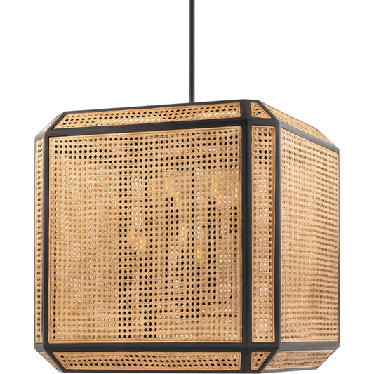 Georgia Pendant by Hudson Valley in old bronze. Made from steel in a transitional style.