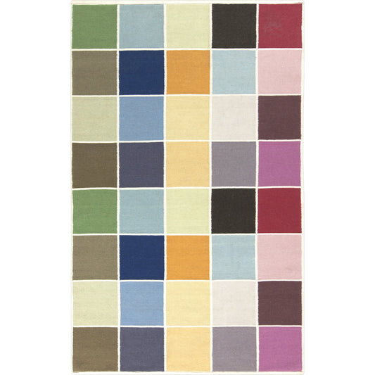 Blox Rug - 1196 by Surya in dark blue, purple, yellow. Made from 100% wool in a unique style.