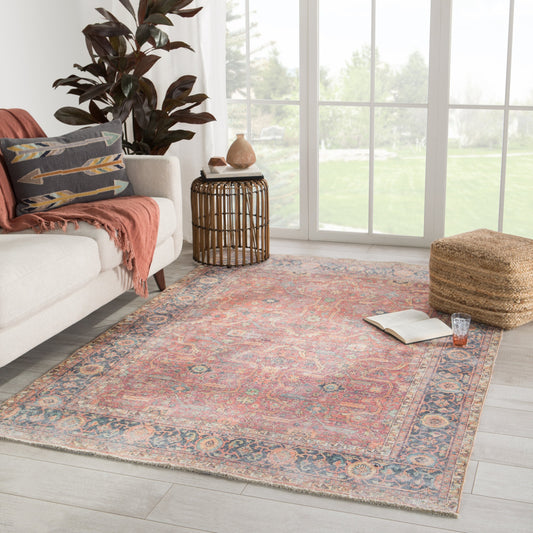 Boheme BOH04 Rug by Jaipur Living in orange, blue. Made from 78% cotton, 16% polyester, 6% polyester, chenille in a unique style.