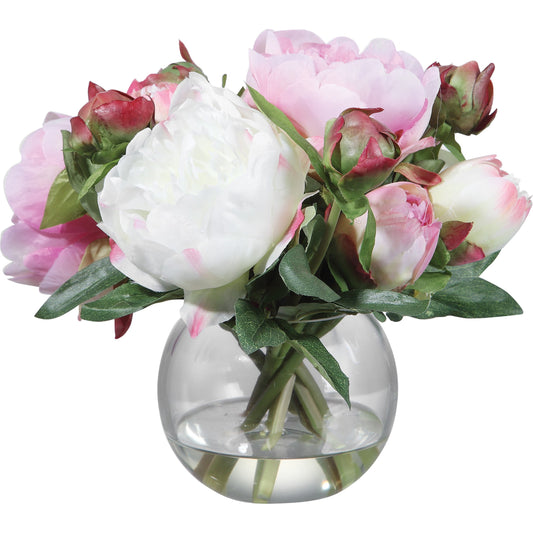 Blaire Peony Bouquet by Uttermost. Made from polyester, plastic, iron, glass in a modern style.