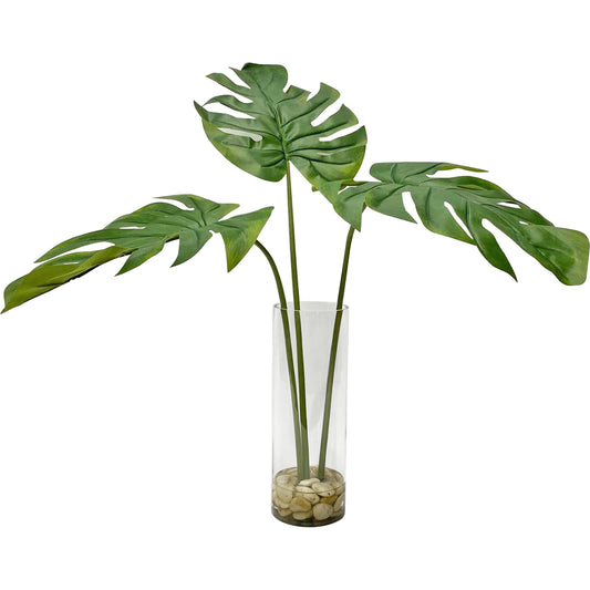 Ibero Split Leaf Palm by Uttermost. Made from polyester, glass, resin, natural rock in a coastal style.