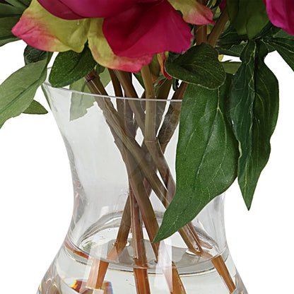 Prima Peony Bouquet by Uttermost in fuchsia. Made from polyester, plastic, iron, glass in a modern style.