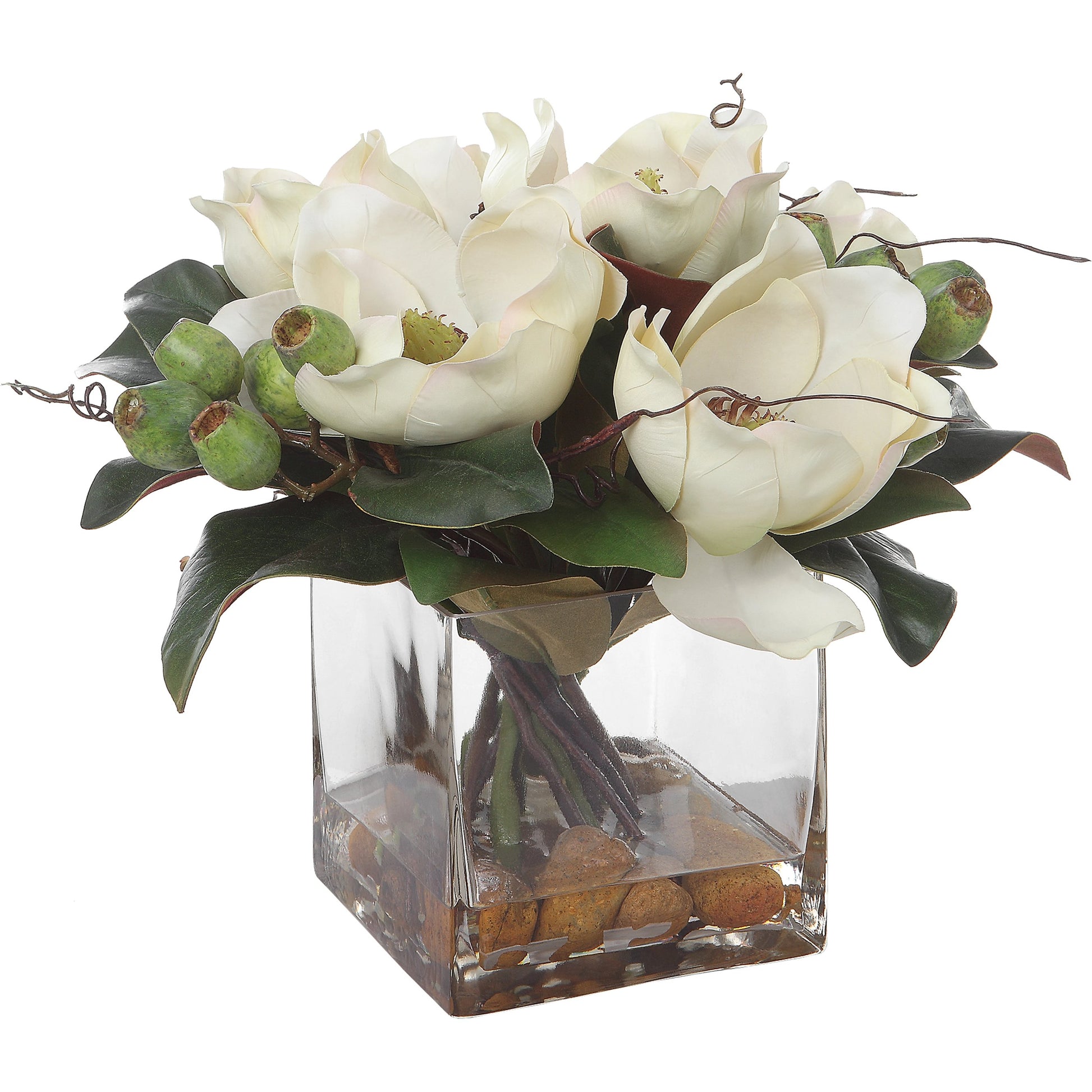Dobbins Magnolia Bouquet by Uttermost. Made from polyfoam, plastic, stone, iron, glass in a modern style.