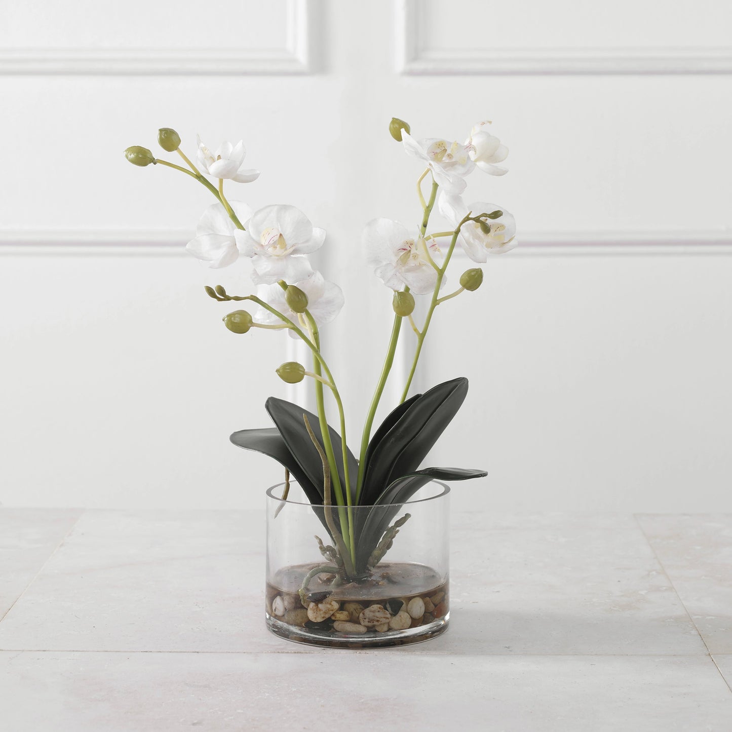 002 SI-1981489 | Lifestyle | Glory Orchid by Uttermost in white. Made from polyester, plastic, iron, stone, glass in a modern style.