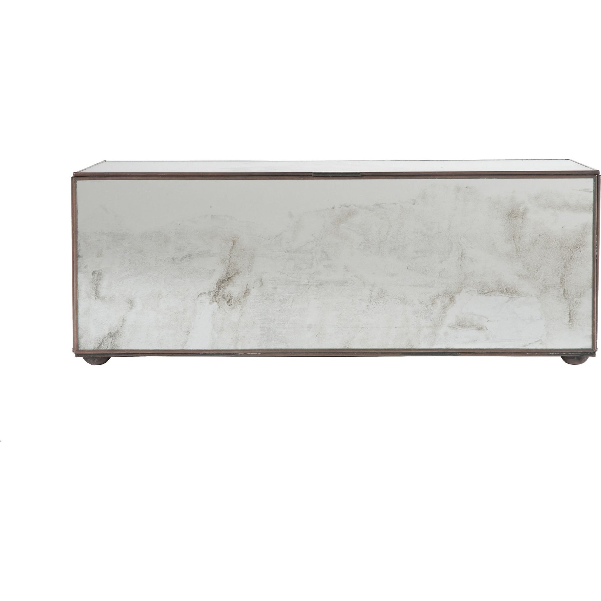 Antique Mirrored Box by Worlds Away in mirror. Made from metal, glass in a transitional style.