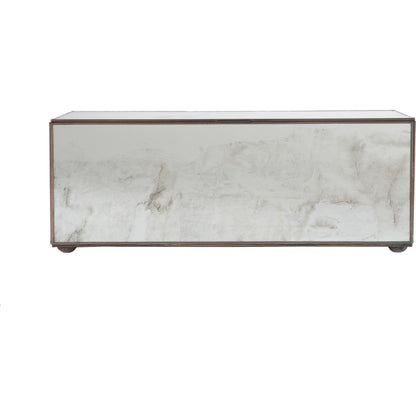 Antique Mirrored Box by Worlds Away in mirror. Made from metal, glass in a transitional style.
