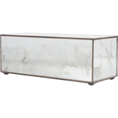 Antique Mirrored Box by Worlds Away in mirror. Made from metal, glass in a transitional style.