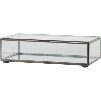 Clear Glass Box by Worlds Away in mirror and mirror. Made from metal, glass in a transitional style.