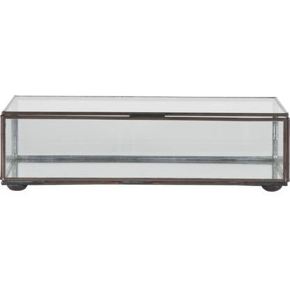 Clear Glass Box by Worlds Away in mirror and mirror. Made from metal, glass in a transitional style.
