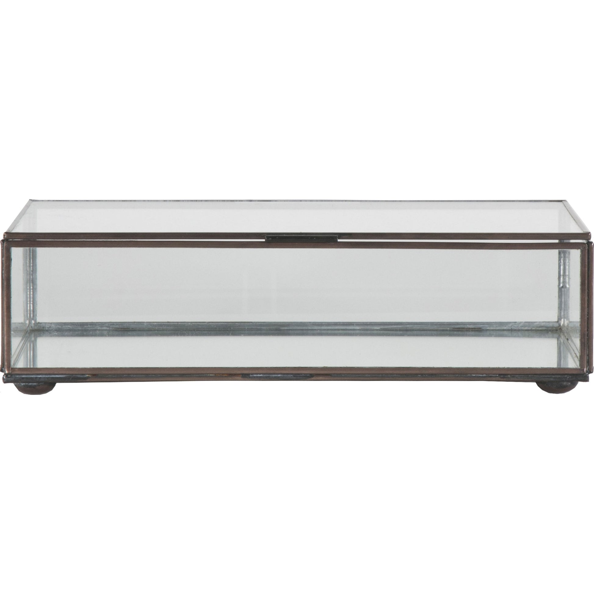Clear Glass Box by Worlds Away in mirror and mirror. Made from metal, glass in a transitional style.