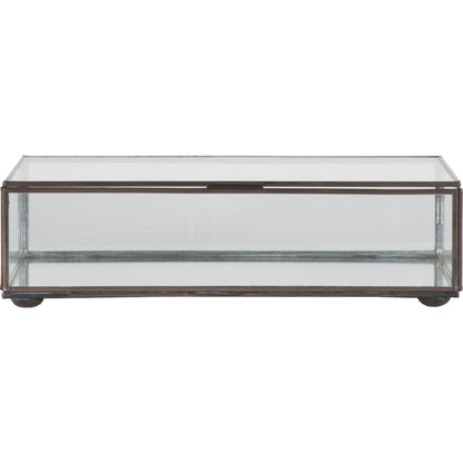 Clear Glass Box by Worlds Away in mirror and mirror. Made from metal, glass in a transitional style.