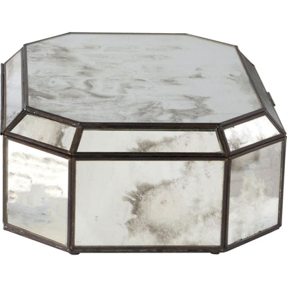 Octagonal Mirror Box by Worlds Away. Made from metal, glass in a transitional style.