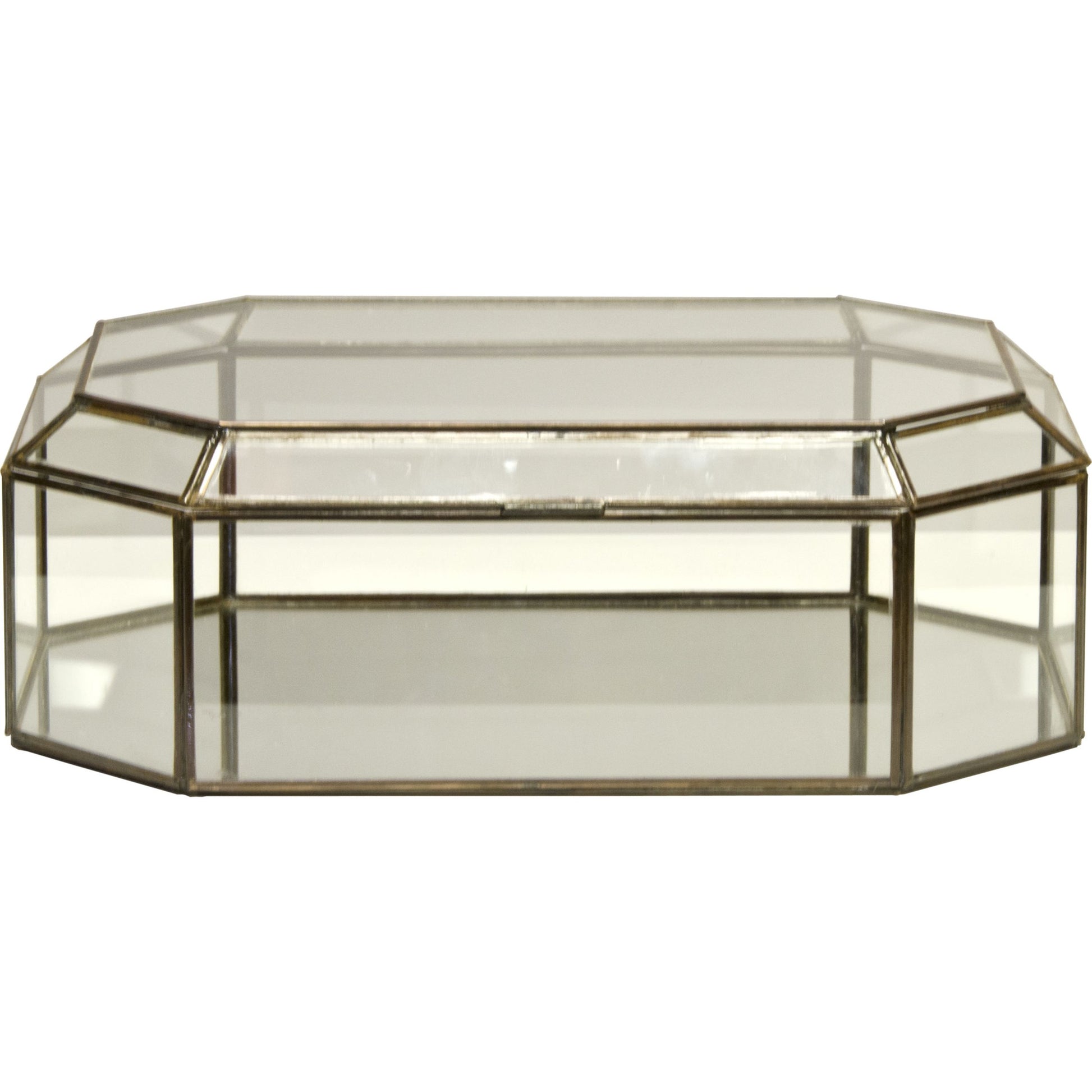 Octagonal Mirror Box by Worlds Away. Made from metal, glass in a transitional style.