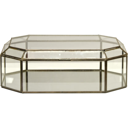 Octagonal Mirror Box by Worlds Away. Made from metal, glass in a transitional style.