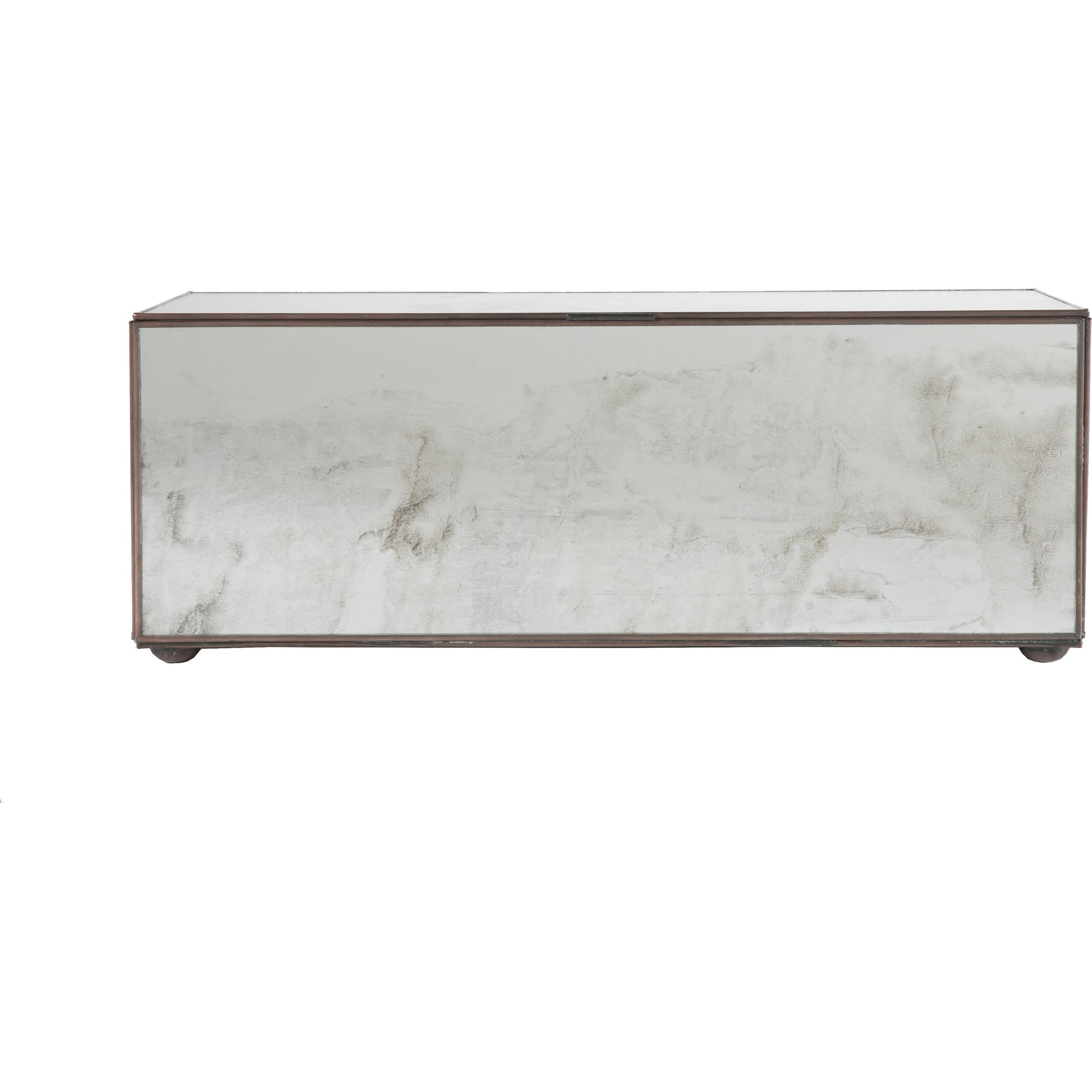 Antique Mirrored Box by Worlds Away in mirror. Made from metal, glass in a transitional style.