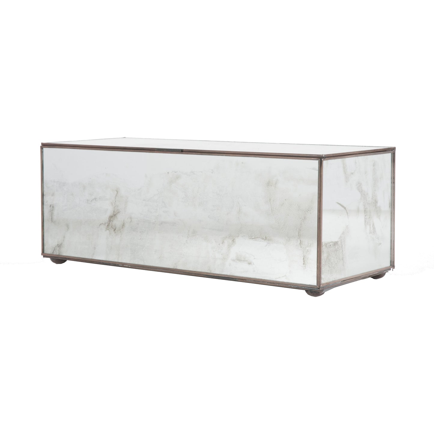 007 S-316936 | Additional Silo | Antique Mirrored Box by Worlds Away in mirror. Made from metal, glass in a transitional style.