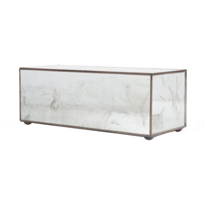 Antique Mirrored Box by Worlds Away in mirror. Made from metal, glass in a transitional style.