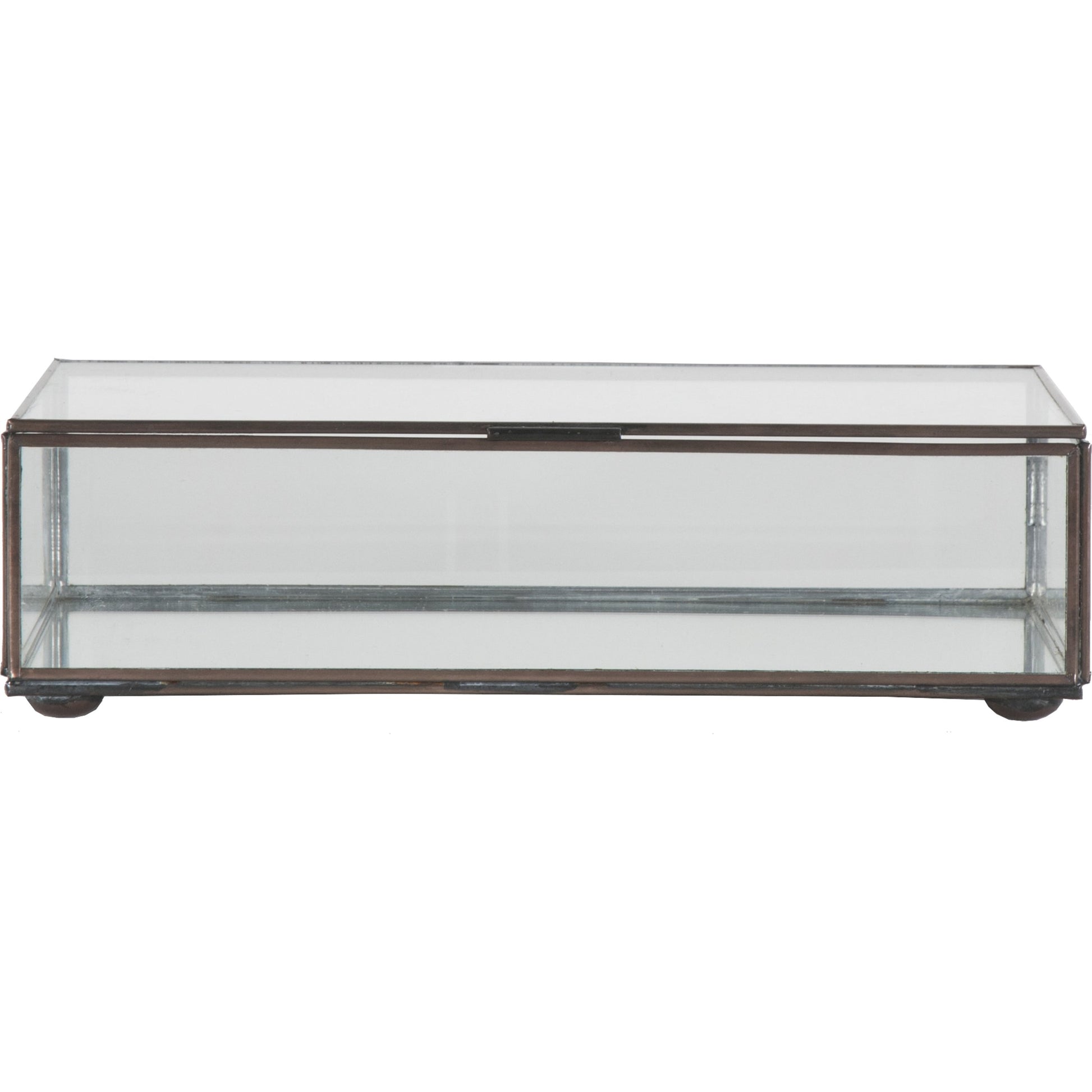 Clear Glass Box by Worlds Away in mirror and mirror. Made from metal, glass in a transitional style.