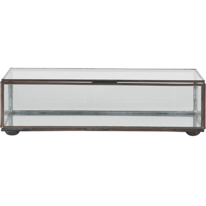 Clear Glass Box by Worlds Away in mirror and mirror. Made from metal, glass in a transitional style.