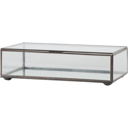 Clear Glass Box by Worlds Away in mirror and mirror. Made from metal, glass in a transitional style.