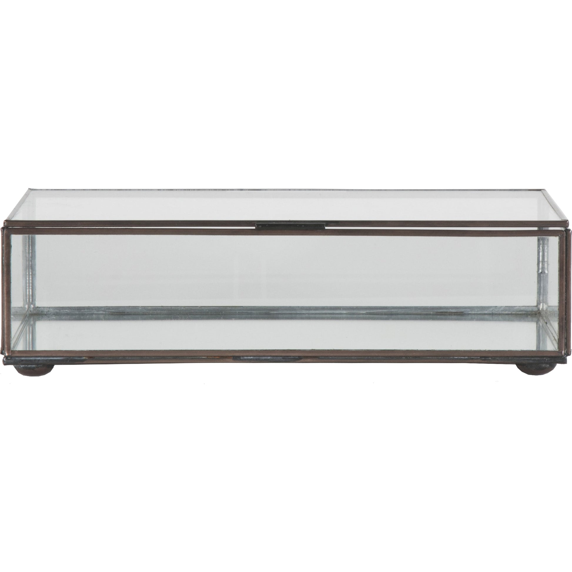 Clear Glass Box by Worlds Away in mirror and mirror. Made from metal, glass in a transitional style.