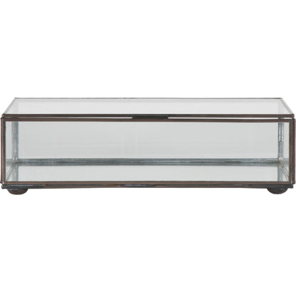 Clear Glass Box by Worlds Away in mirror and mirror. Made from metal, glass in a transitional style.